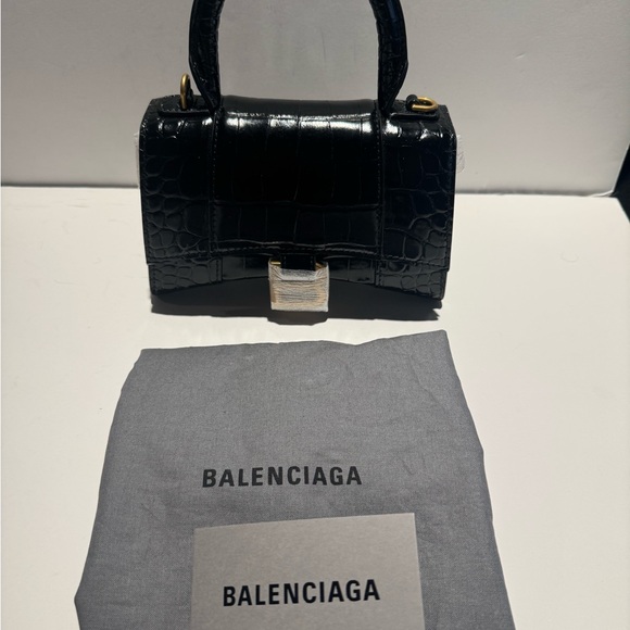 Balenciaga NEW XS Hourglass black croc - Picture 4 of 13